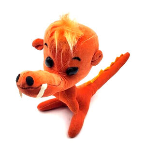 RARE Vintage 1968 Kamar Orange Gator 9" Sawdust Filled Plush Made in Japan YK